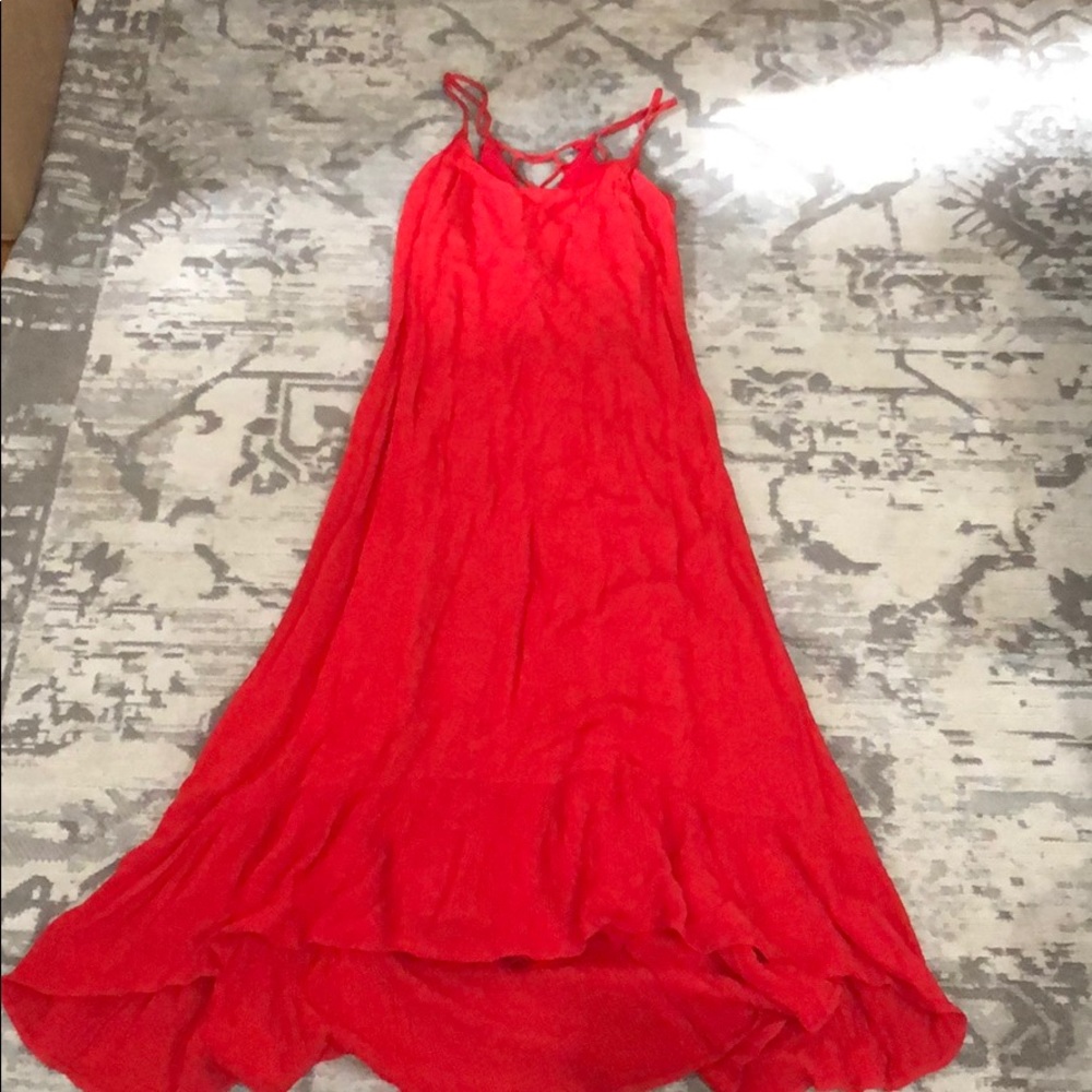 Lulus red midi dress size small